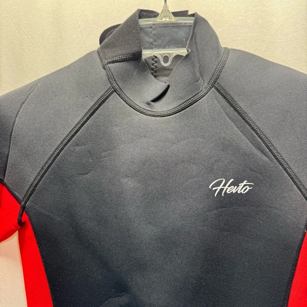 Hevto NWT wetsuit, sz adult S, unisex, red/black - Picture 5 of 6